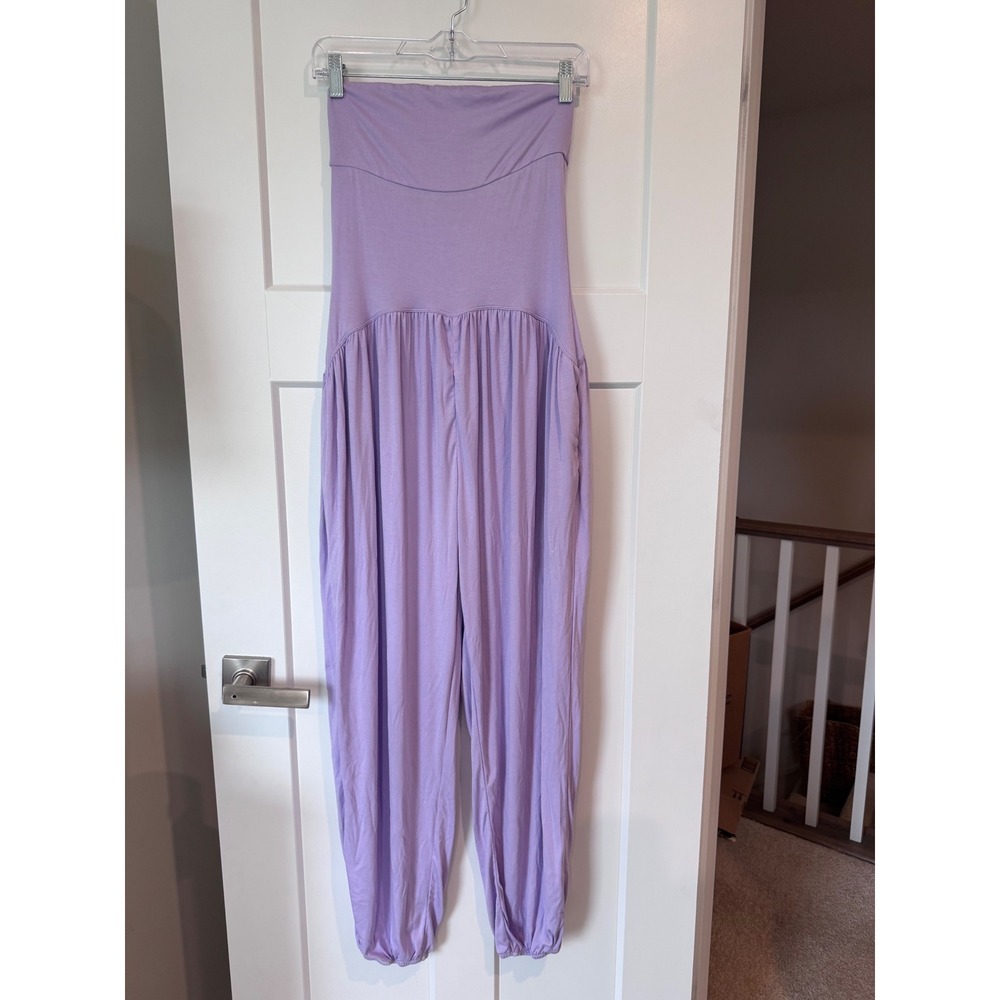 Halara Strapless Harem Jumpsuit Lavender Purple Size Small NWT Loungewear Boho